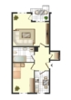 Grundriss - Großzügige 2-Zimmerwohnung mit Balkon!