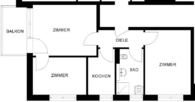 Grundriss - 3 Zimmer Wohnung in Dransfeld