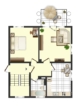 Grundriss - Schöne 2 Zimmer Wohnung mit Balkon