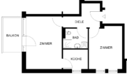 Grundriss - 2 Zimmer Wohnung mit Balkon in Bovenden